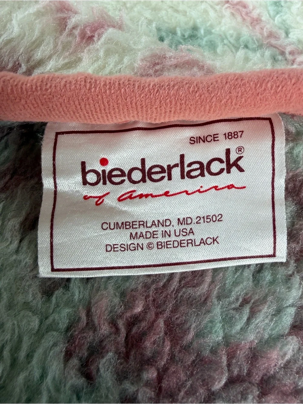 VTG Biederlack Floral Block Cottagecore Throw Blanket Pink Pastels 56x76 Soft